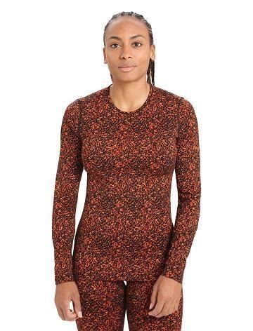 Black / Cherry Women's Icebreaker Merino 200 Oasis Long Sleeve Crewe Lichen One Piece & Sets | USA 1798QMAZ